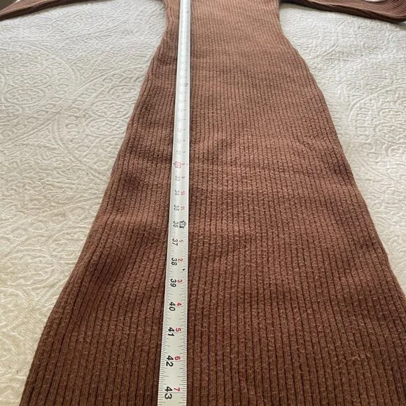 ASTR the Label Nutmeg Ribbed Turtleneck Maxi Sweater Dress ACDR100970 Brown XS - Picture 8 of 8